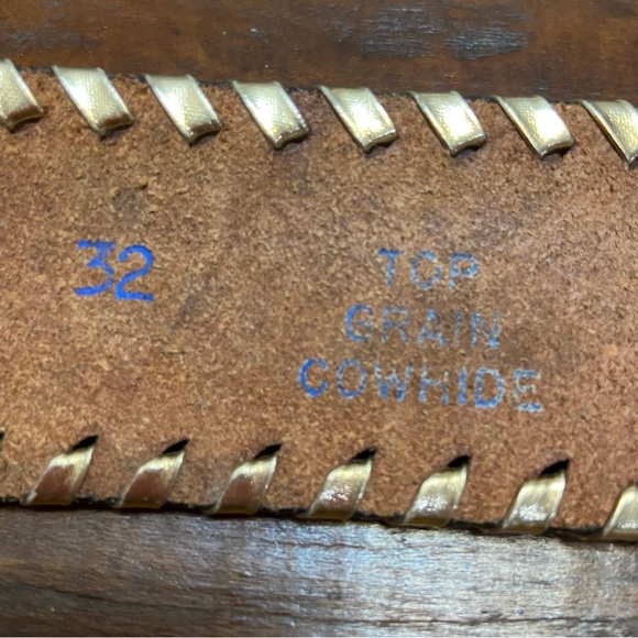 Western Vintage Tooled Leather Belt “Steve” Stamped On Center Back - size - Picture 6 of 7